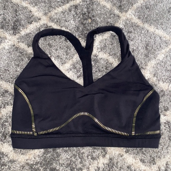 lululemon athletica Other - Lululemon Arise Bra black & gold size 6